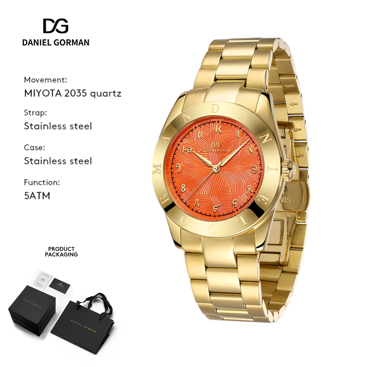 Luxury Watch Gift For Her - Женские кварцевые часы Daniel Gorman Dopamine