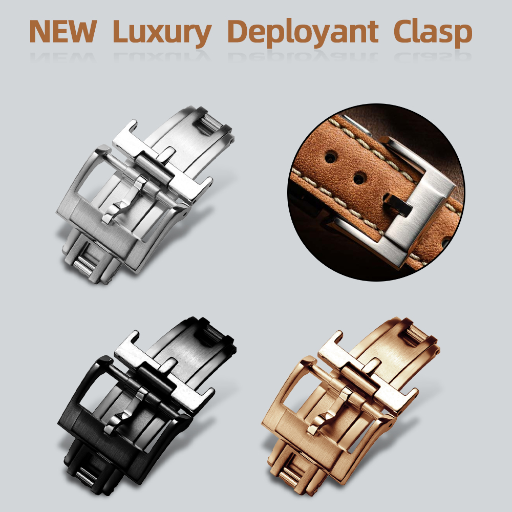 Luxury Watch Engraving - НОВАЯ роскошная раскладная застежка 16 мм,