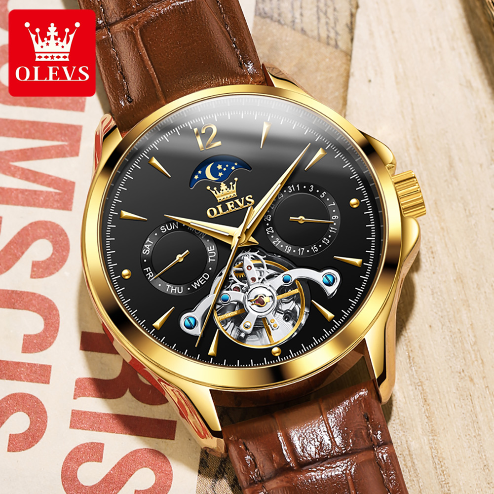 OLEVS 6663 Мужские часы, ориги – обзор и цена Tourbillon Movement Watch