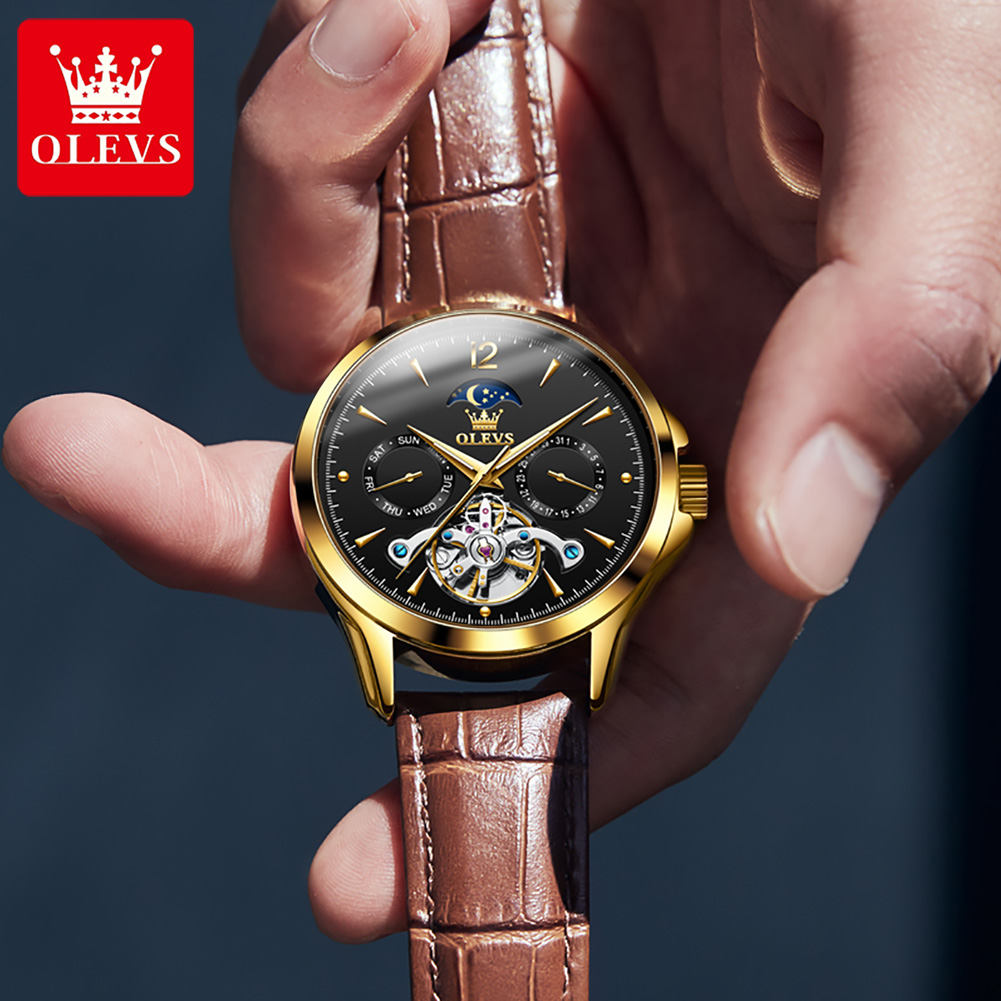 OLEVS 6663 Мужские часы, ориги – обзор и цена Tourbillon Movement Watch
