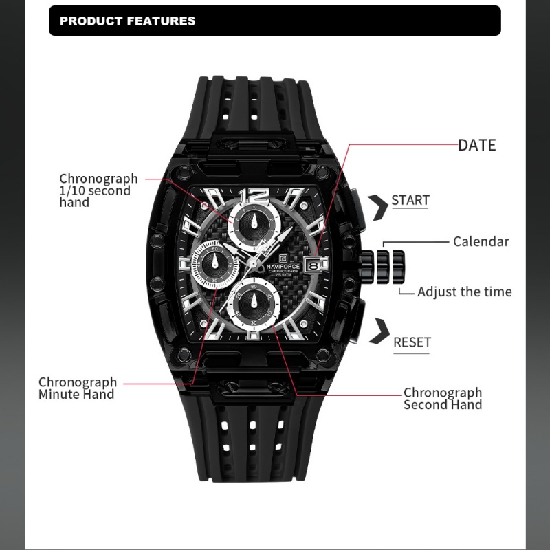 Мужские часы NAVIFORCE, водоне – обзор и цена Luxury Watch Gift Box