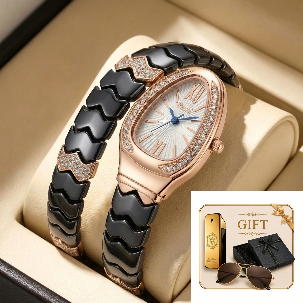 Набор из 4 женских часов: черн – обзор и цена Luxury Watch Gold And Black