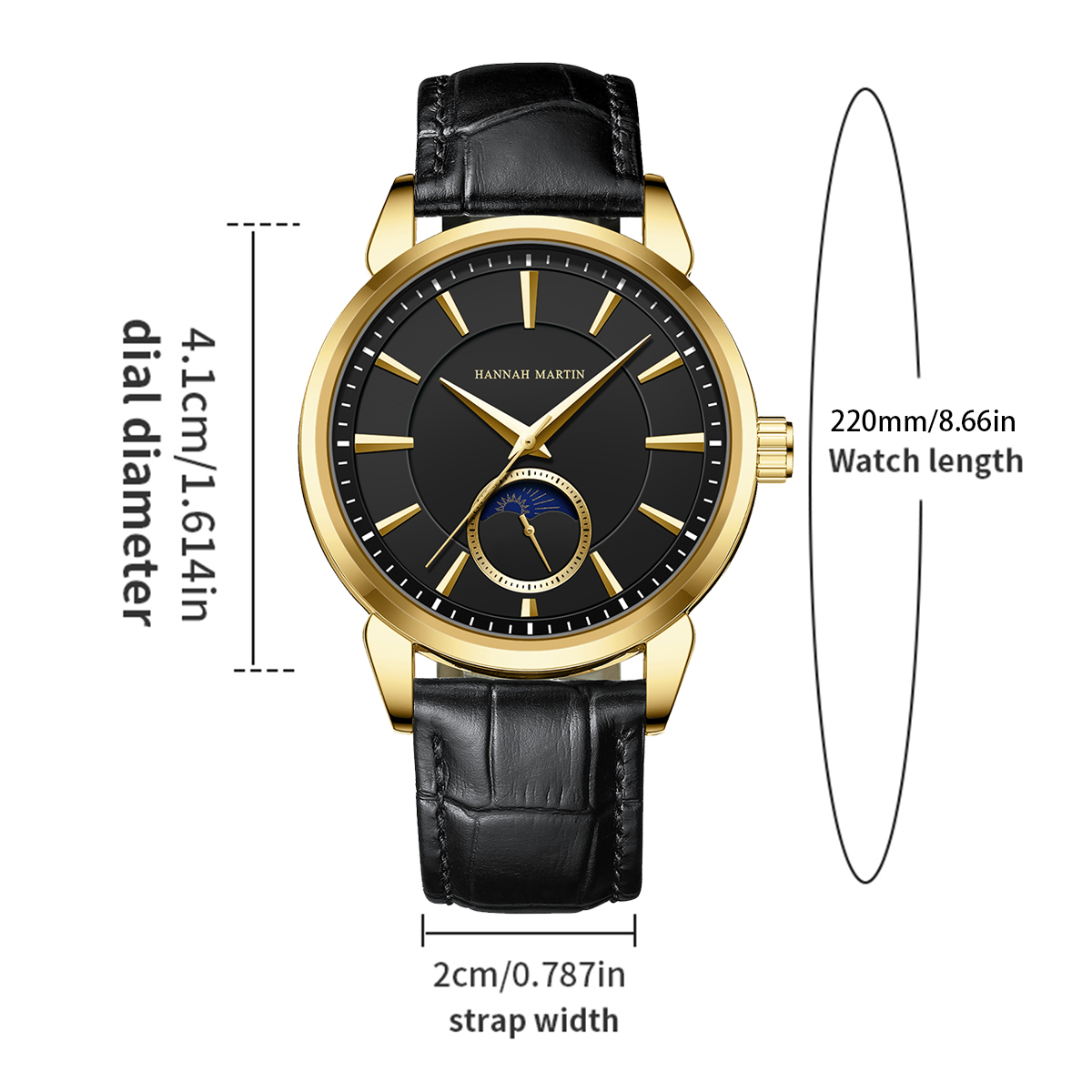 Hannah Martin мужские многофун – обзор и цена Luxury Watch Gold And Black