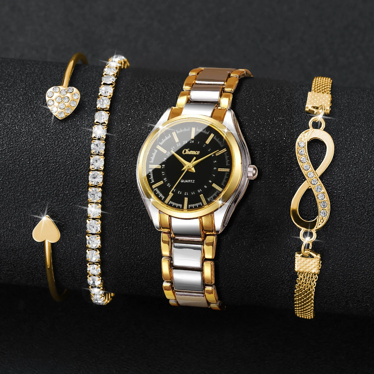 4 шт. Элегантные женские часы  – обзор и цена Luxury Watch Gift Box