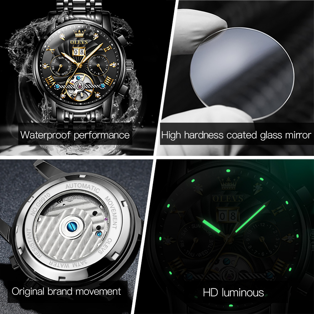 Классические мужские часы OLEV – обзор и цена Tourbillon Movement Watch