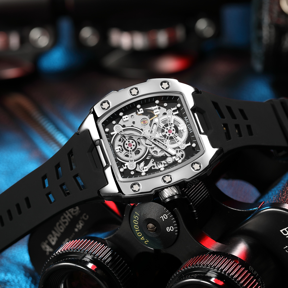 MEGIR модный спортивный корпус – обзор и цена Tourbillon Movement Watch