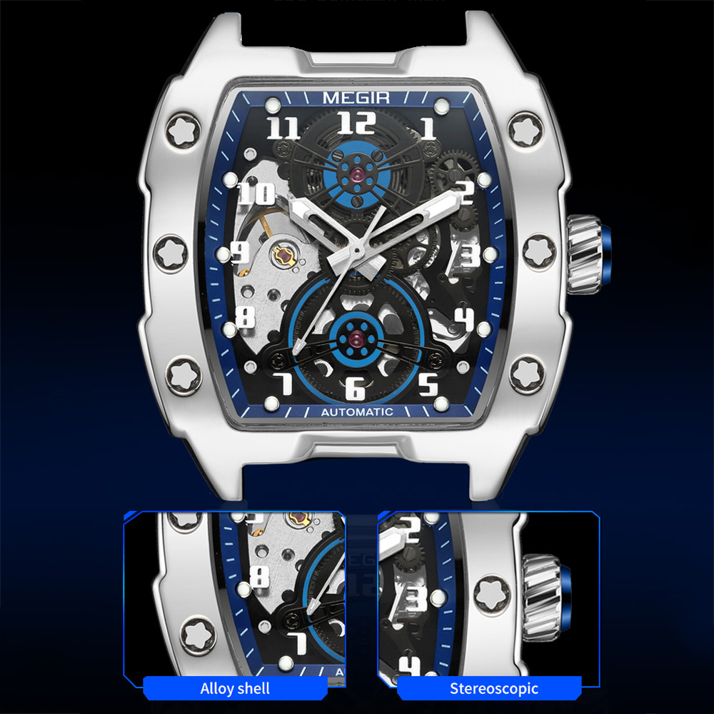 MEGIR модный спортивный корпус – обзор и цена Tourbillon Movement Watch
