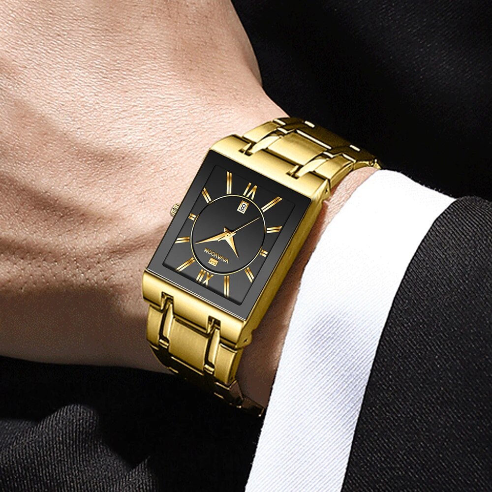 Мужские деловые часы, простой  – обзор и цена Luxury Watch Gold And Black