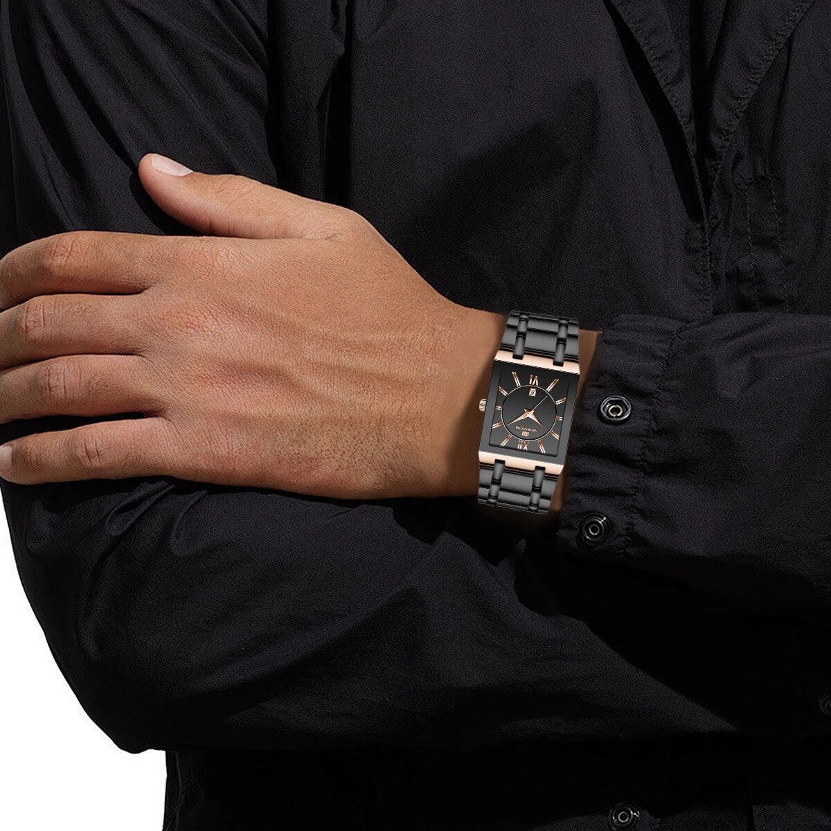 Мужские деловые часы, простой  – обзор и цена Luxury Watch Gold And Black