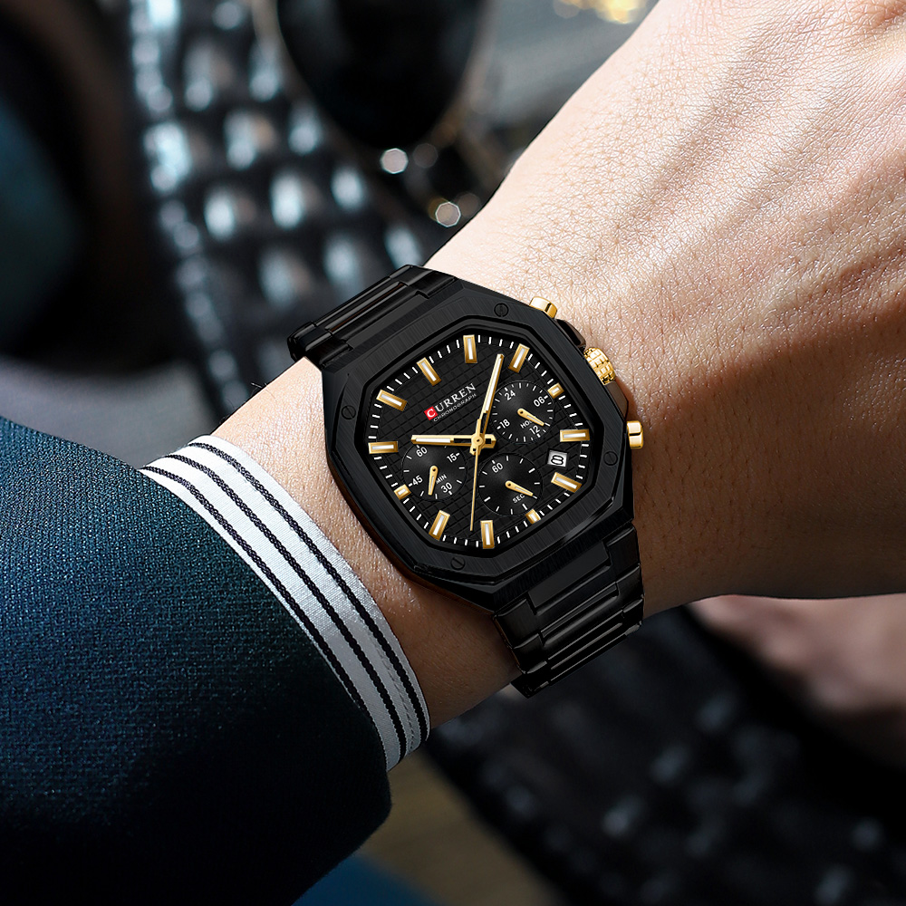 CURREN Роскошные квадратные ча – обзор и цена Luxury Watch And Bracelet