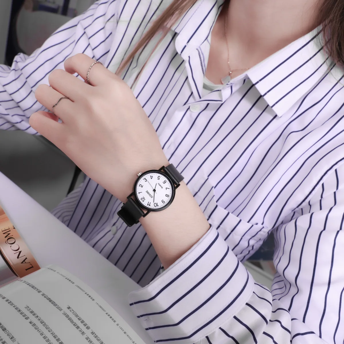 Простые черные часы, кварцевые – обзор и цена Luxury Watch Girl